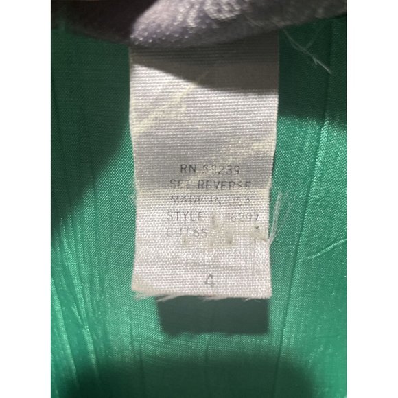 BB Collections Womens Vintage 80s Avant-Garde Green Ruffled Beaded Jacket Size 4 - Picture 7 of 8